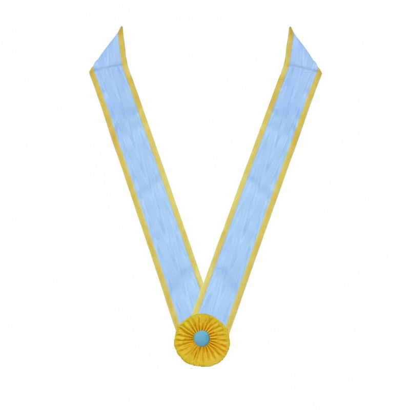 Collerette Maître. Rosette Bleu et Or - Loges St Jean, Rite Suédois - Nos Colonnes