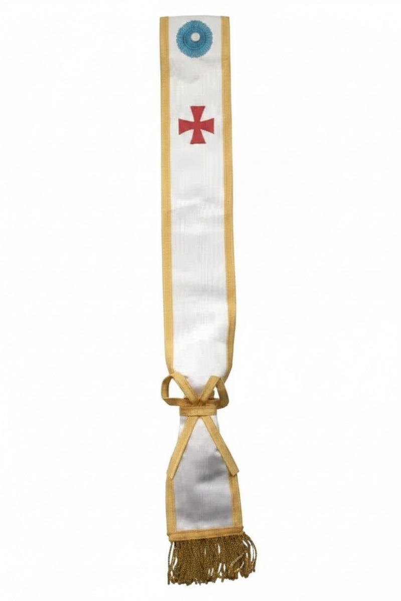 Écharpe Chevalier Bienfaisant de la Cité Sainte (CBCS). Franges dorées - Ordre Intérieur RER - Nos Colonnes
