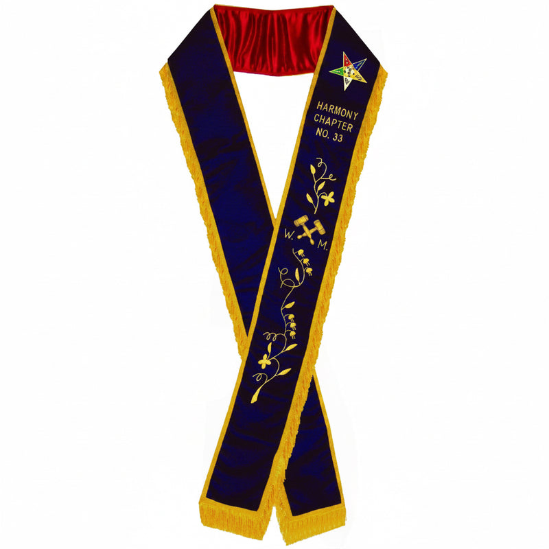Écharpe Digne Matrone. Broderie et frange - OES - Nos Colonnes