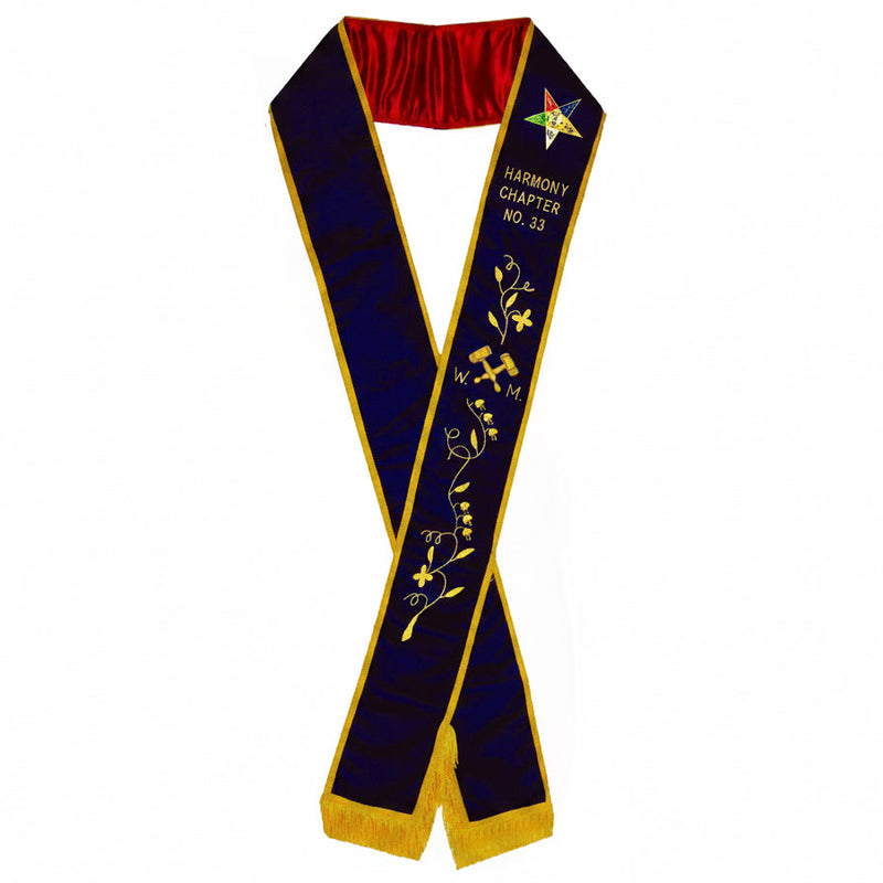 Écharpe Digne Matrone. Broderie - OES - Nos Colonnes