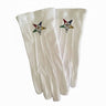 Eastern Star White Gloves with Emblem - OES 