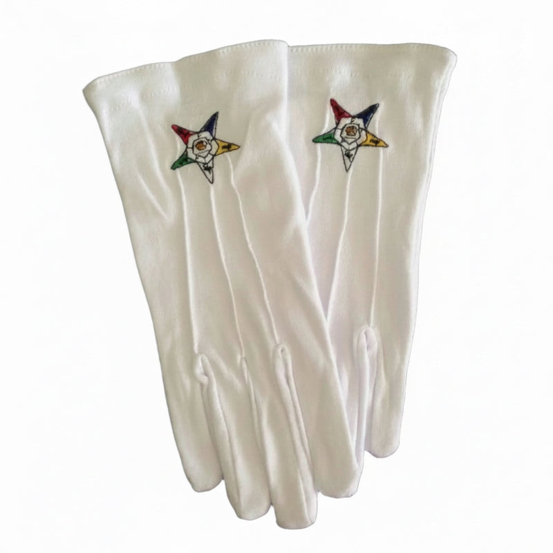 Gants blancs avec Emblème - OES - Nos Colonnes