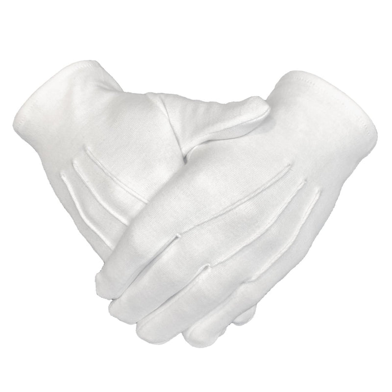 Gants blancs maçonniques en coton – accessoire traditionnel franc-maçon tous rites