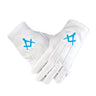 Gants Maçonniques Équerre Compas Bleu – Sobriété et Symbolisme
