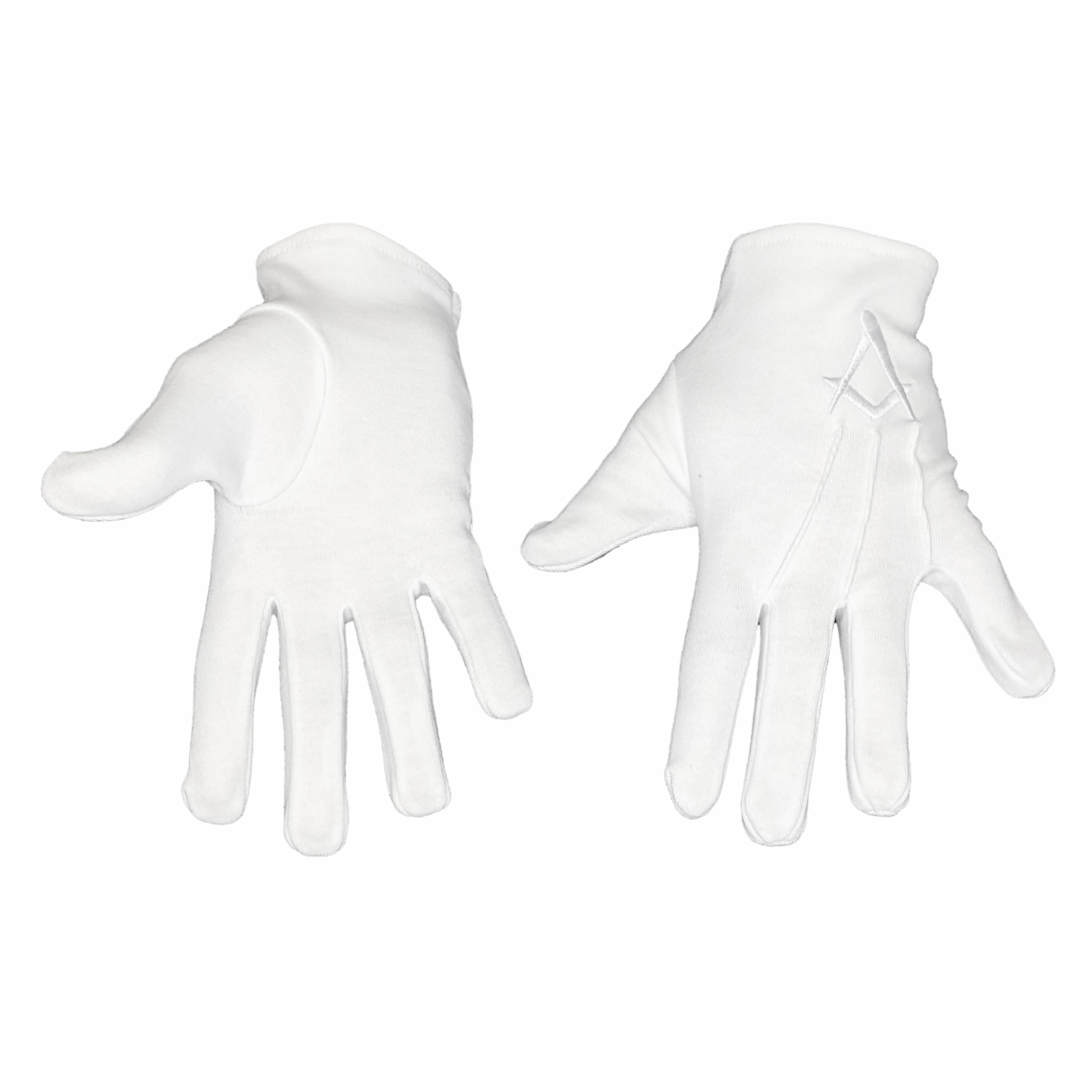 Gants nylon blanc homme décors maçonniques - Librairie Savoir-Être