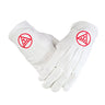 Masonic Regalia White Gloves. Royal Arch Triple Tau embroidered 