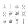 Set 12 Officers Collar Jewels - Craft Lodge Irish Constitution 