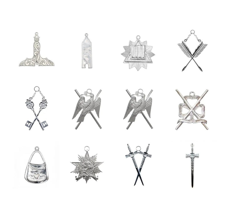 Pack 12 bijoux Officiers Rite Irlandais – vue complète