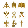 Set 9 Lodge Officers Collar Jewels. Bronze - Memphis Misraim (ORUMM)