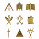 Pack 9 Bijoux Officiers. Version 1801 - Rite Français Traditionnel-Moderne-Rétabli