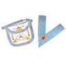 Worshipful Master Set. Apron 3 Taus, round edge + Collar Blazing Star - French Rite "Traditional"