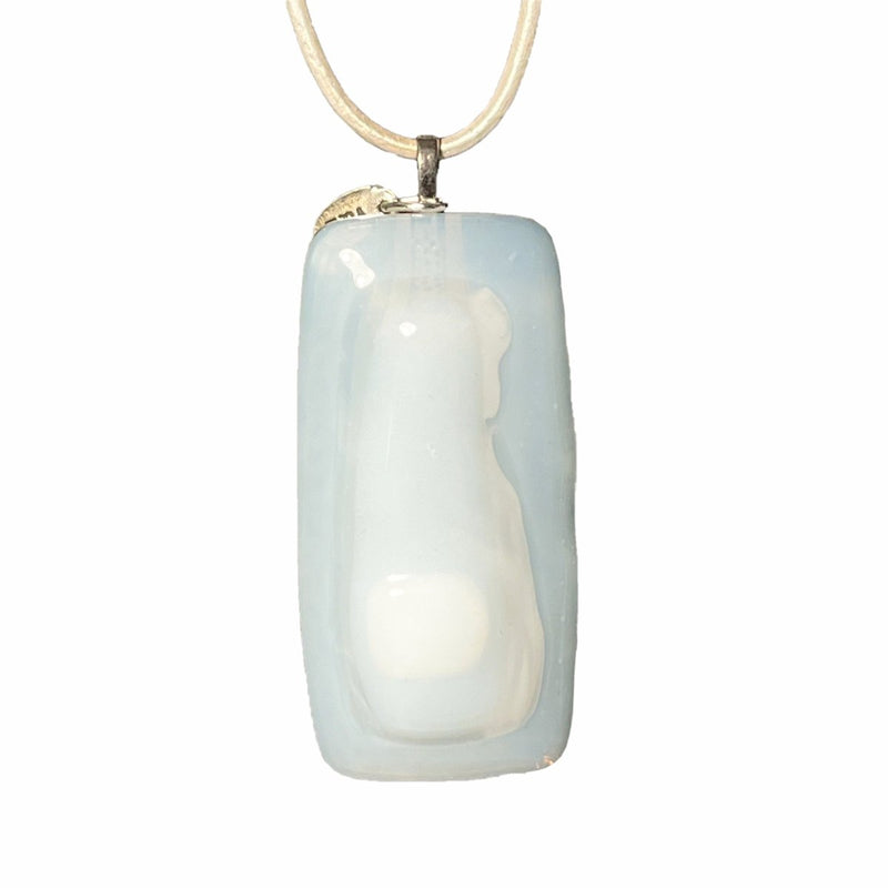 Pendentif blanc en verre fusionné N°13 - Nos Colonnes