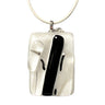 Pendentif blanc et noir en verre fusionné N°6