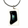 Pendentif blanc et noir en verre fusionné N°9