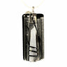 Pendentif noir et blanc en verre fusionné N°11