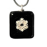 Pendentif noir fleur en verre fusionné N°4