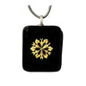 Pendentif noir fleur en verre fusionné N°8