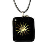 Pendentif noir soleil en verre fusionné N°1