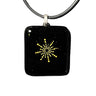 Pendentif noir soleil en verre fusionné N°6