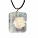 Pendentif translucide et chrome en verre fusionné N°12