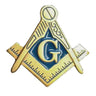 Pin's Maçonnique Équerre & Compas (Bleu et Or)