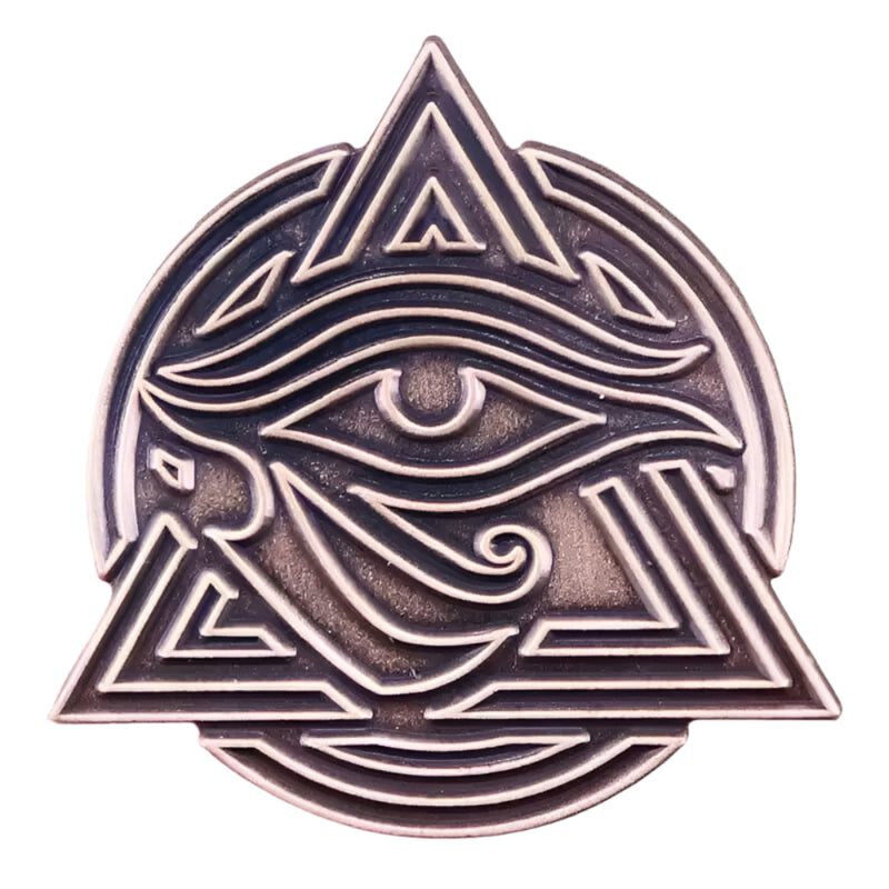 Pin's Maçonnique Œil d’Horus sur Cercle et Triangle - Nos Colonnes
