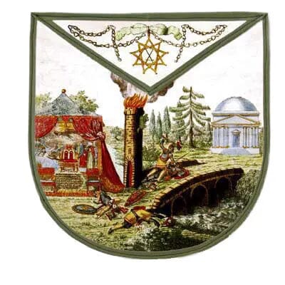 Réplique Tablier 15° Degré REAA, début XIXe siècle. Cuir Véritable - Nos Colonnes
