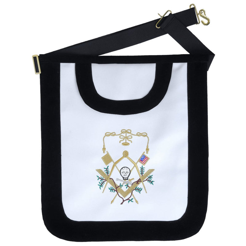 Réplique Tablier Maçonnique George Washington 2 - Brodé Main, Cuir Véritable Nos Colonnes - Boutique Maçonnique 