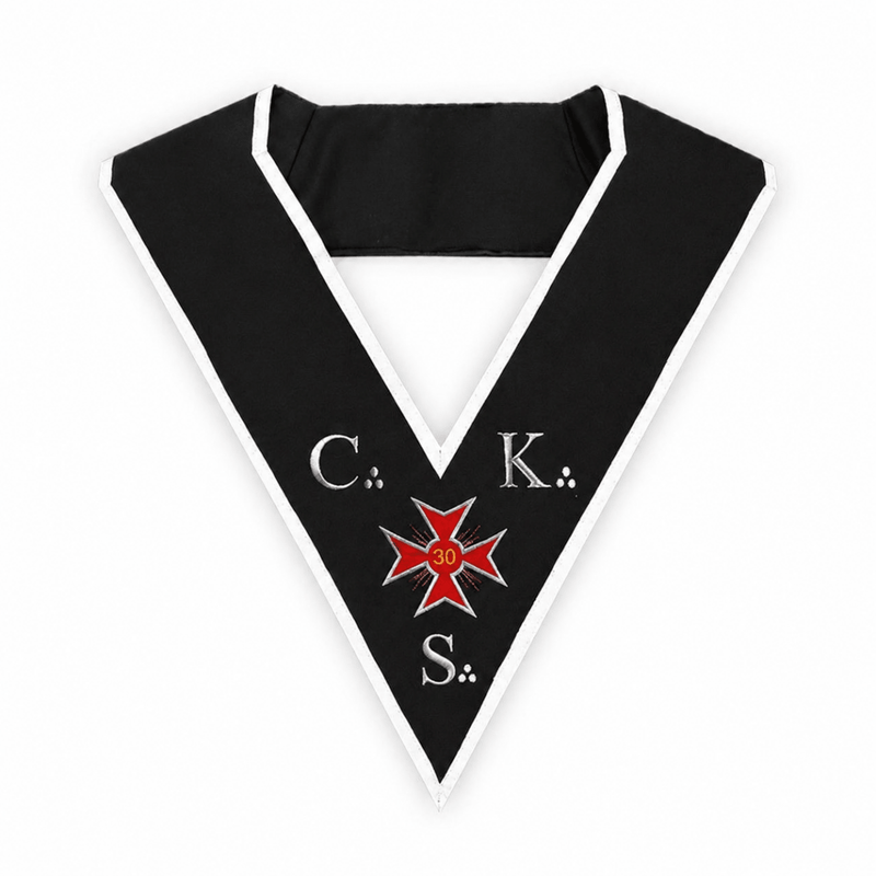 Sautoir Chevalier Kadosh. CKS, Croix Templière - 30° degré REAA Memphis Misraïm - Nos Colonnes