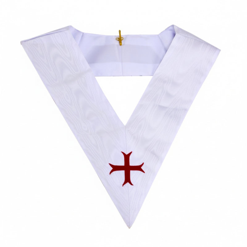 Sautoir Dignitaire Blanc Croix Templière - SOT - Nos Colonnes