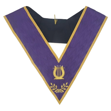 Sautoir Maître de l’Harmonie violet en Soie Naturelle - Memphis-Misraïm (ORUMM) – Nos Colonnes Boutique Maçonnique.