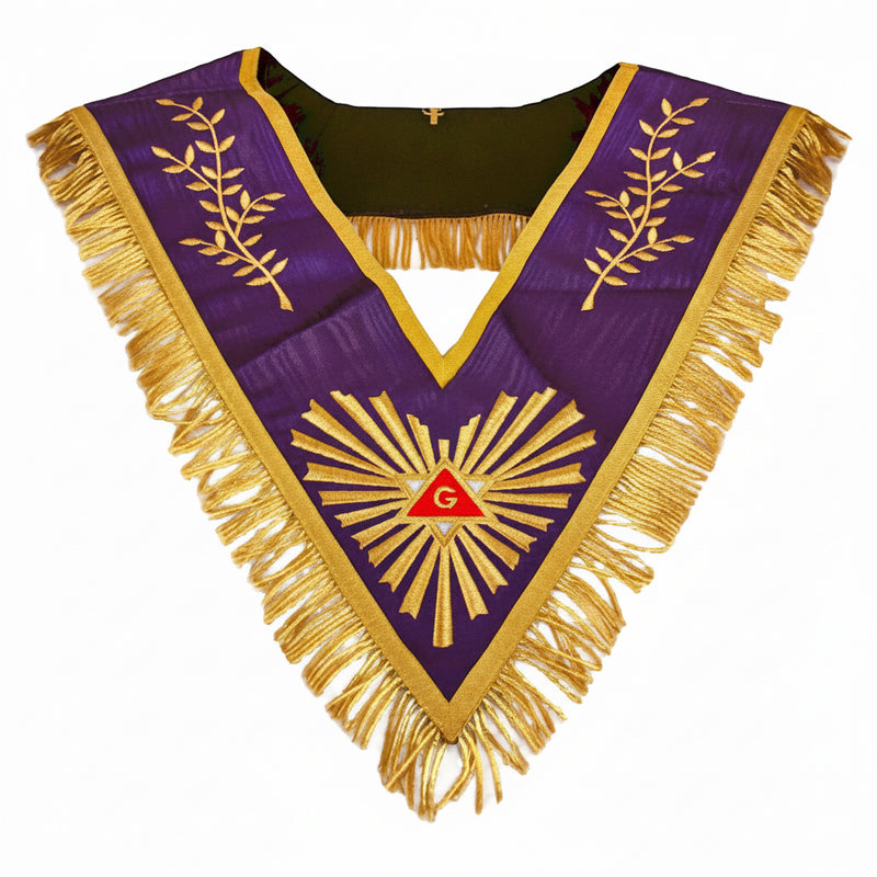 Sautoir Passé Vénérable Maître d’Honneur violet. Soie Naturelle - Memphis - Misraïm (ORUMM) - Nos Colonnes