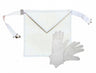 Apprentice Apron + 1 FREE pair of White Gloves. Real leather. 34x34cm - Lodge of St John, Swedish Rite