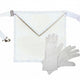 Tablier Apprenti + 1 paire de gants offerte. Cuir véritable. 34x34cm - Loges St Jean, Rite Suédois