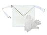 Tablier Apprenti + 1 paire de gants offerte. Simili cuir. 34x34cm - Loges St Jean, Rite Suédois
