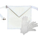 Tablier Apprenti + 1 paire de gants offerte. Simili cuir. 34x34cm - Loges St Jean, Rite Suédois