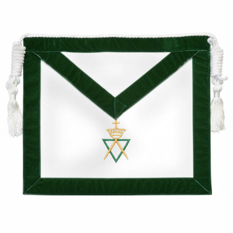 Tablier avec cordon décoratif (velours) - Degrés Maçonniques Alliés (style américain) - Nos Colonnes