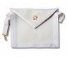 Fellowcraft Apron. White border. Faux leather. 30x35cm - Memphis-Misraim (ORUMM)