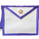 Tablier Compagnon violet. Simili cuir. Étoile Flamboyante. 30x35cm - Memphis-Misraïm (ORUMM)