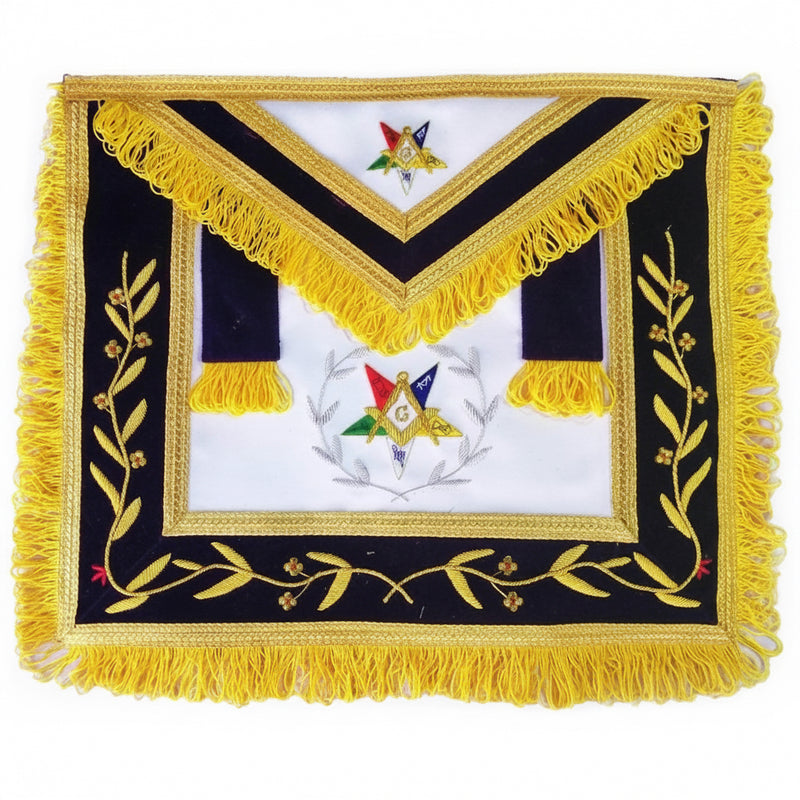 Tablier Digne Protecteur avec frange - OES Nos Colonnes - Boutique Maçonnique