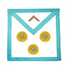 Master Mason Apron. Blue and Gold Rosettes. 34x34cm - Lodge of St John, Swedish Rite