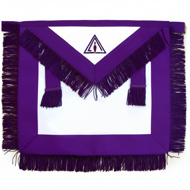 Tablier Membre. Franges, Triangle brisé à droite - Degrés Cryptiques (style américain) - Nos Colonnes