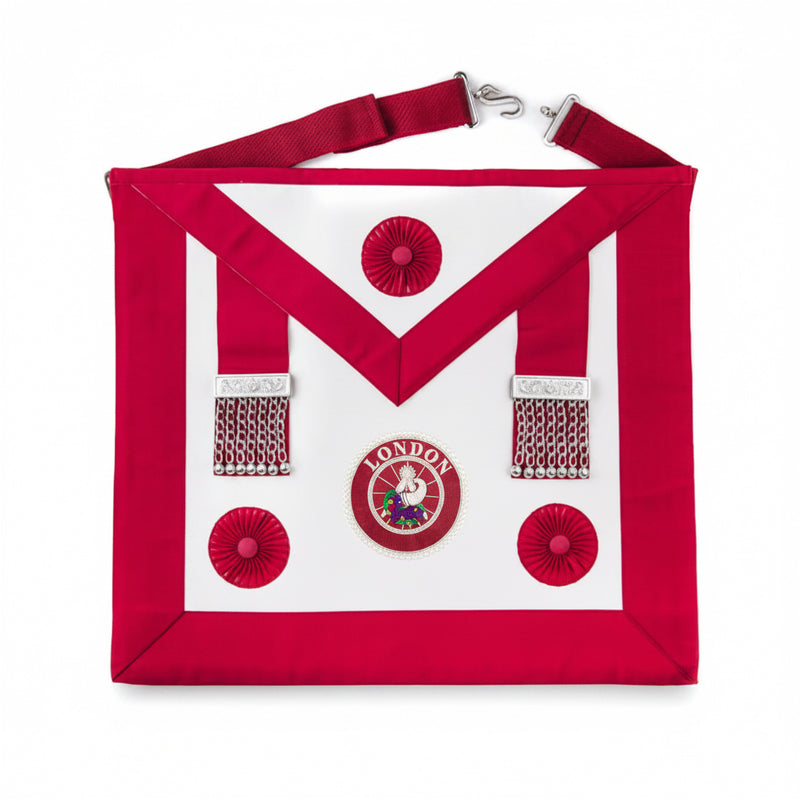 Tablier Provincial (Rosettes). Grand Intendant. Magenta - Grandes Loges, style anglais - Nos Colonnes