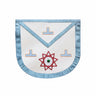 Worshipful/Past Master Apron. Triple Triangle/3 Taus. Round edge. 39x33cm - French Rite "Modern"
