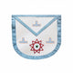 Worshipful/Past Master Apron. Triple Triangle/3 Taus. Round edge. 39x33cm - French Rite "Modern"