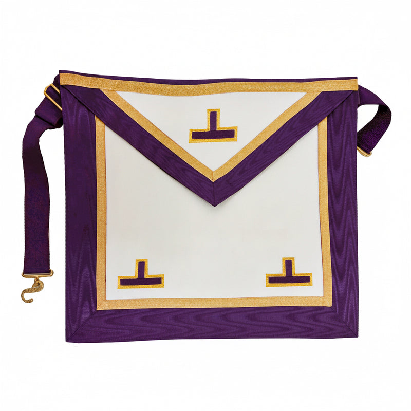 Tablier Vénérable Maître violet. Simili cuir. 39x33cm - Memphis - Misraïm (ORUMM) - Nos Colonnes