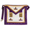 Tablier Vénérable Maître violet. Simili cuir. Pendeloques. 39x33cm - Memphis-Misraïm (ORUMM)
