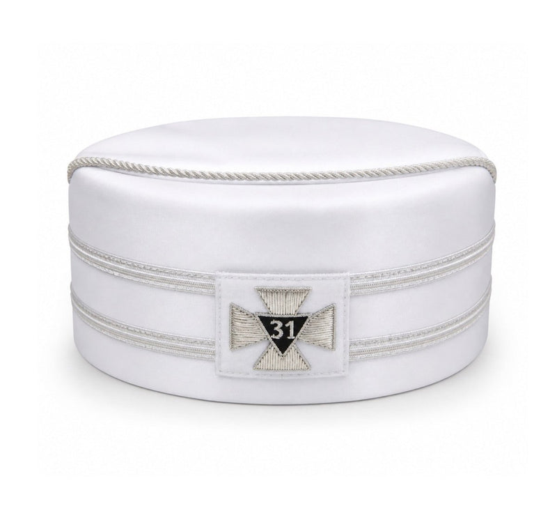 Toque de Luxe Blanche 31° Degré - Rite Écossais Ancien Accepté (REAA) - Nos Colonnes