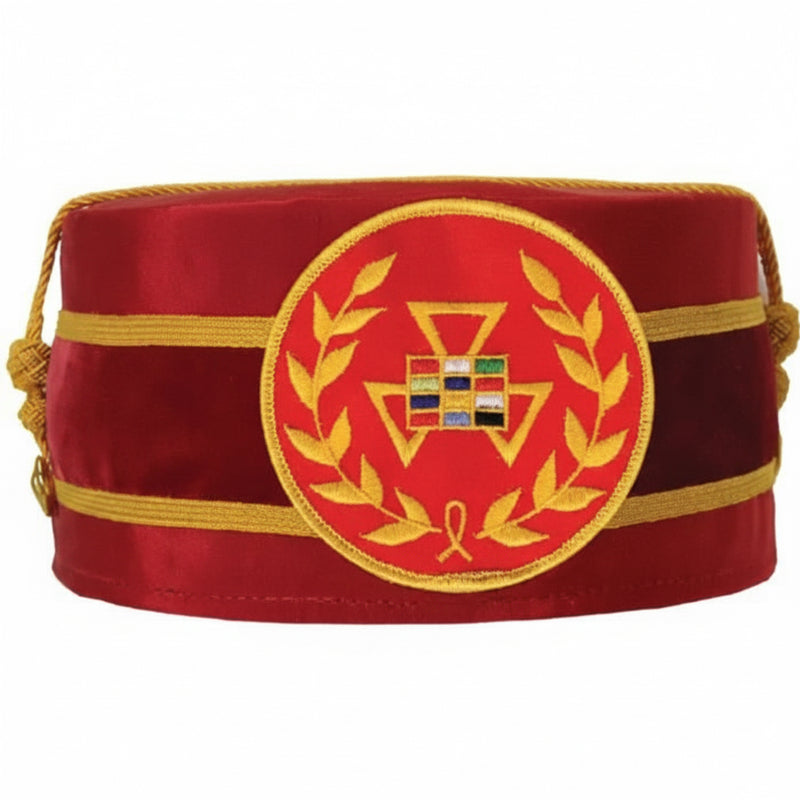 Toque de Luxe Rouge Passé Grand Prêtre (Lauriers) - Arche Royale Américaine (Rite d’York) - Nos Colonnes
