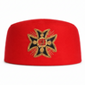 18th Degree Soft Red Cap (Black Cross) - Ancient Accepted Scottish Rite (AASR) 